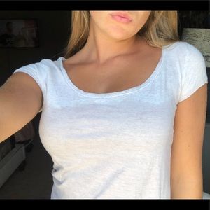 Pale pink scoop neck